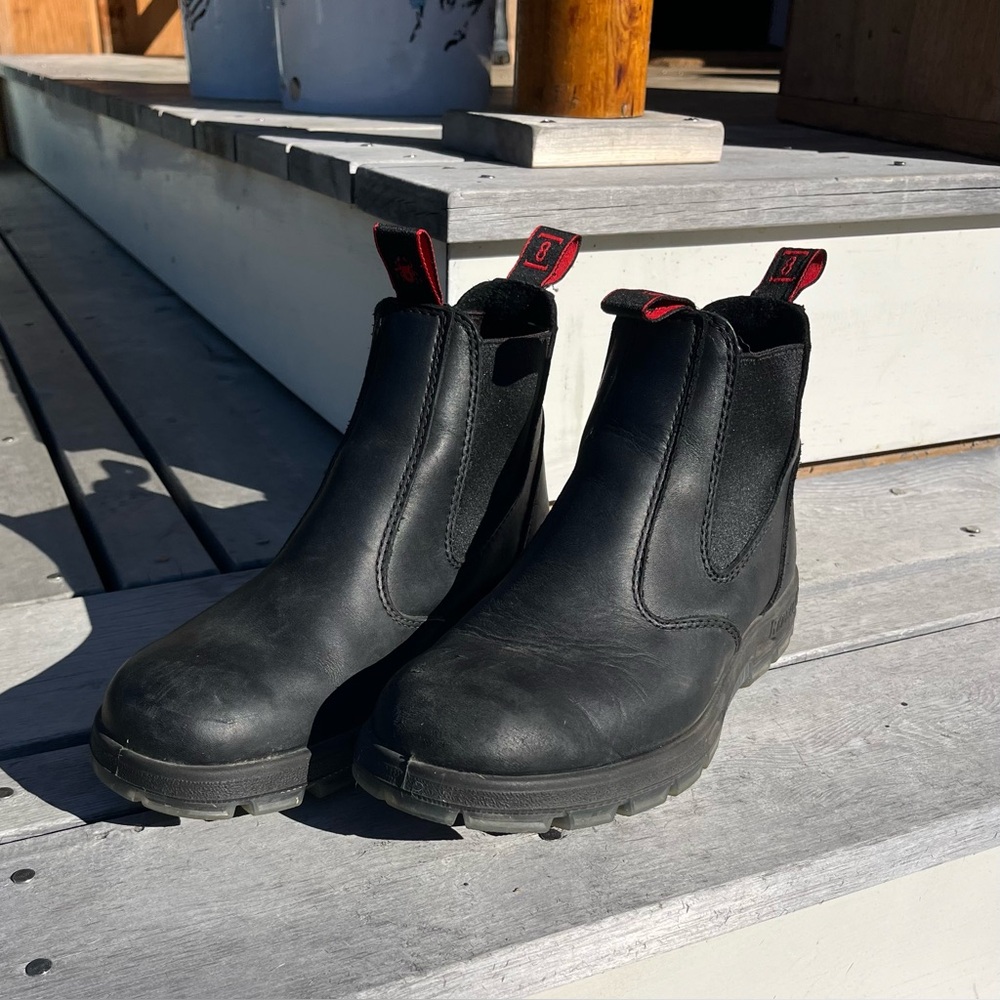 GUC red back boots, UK/AU size 7 (fits my 10.5 womens’s feet)